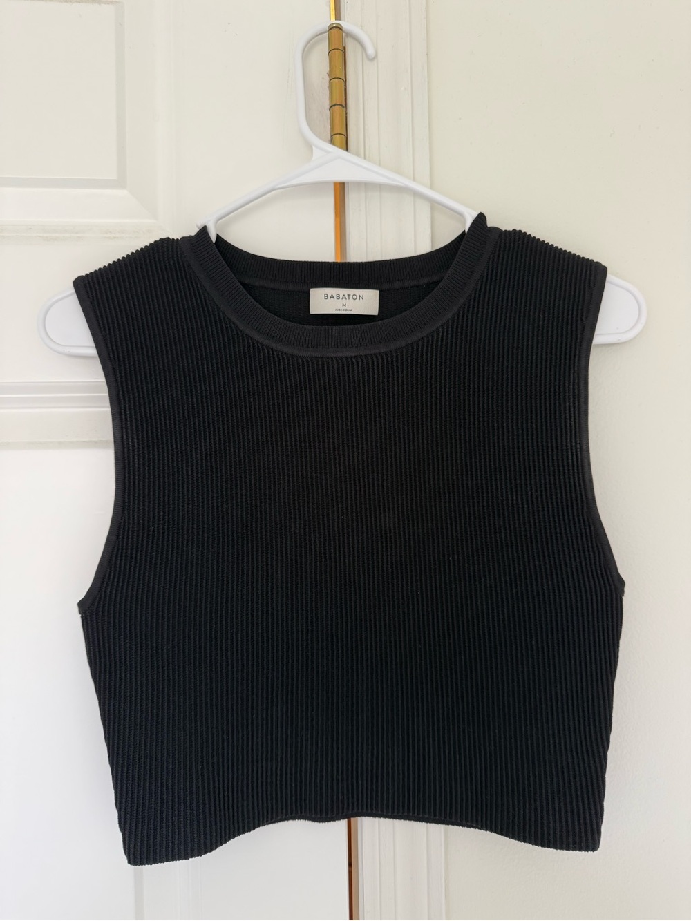 Aritzia Babaton Black Ribbed Sculpt Tank